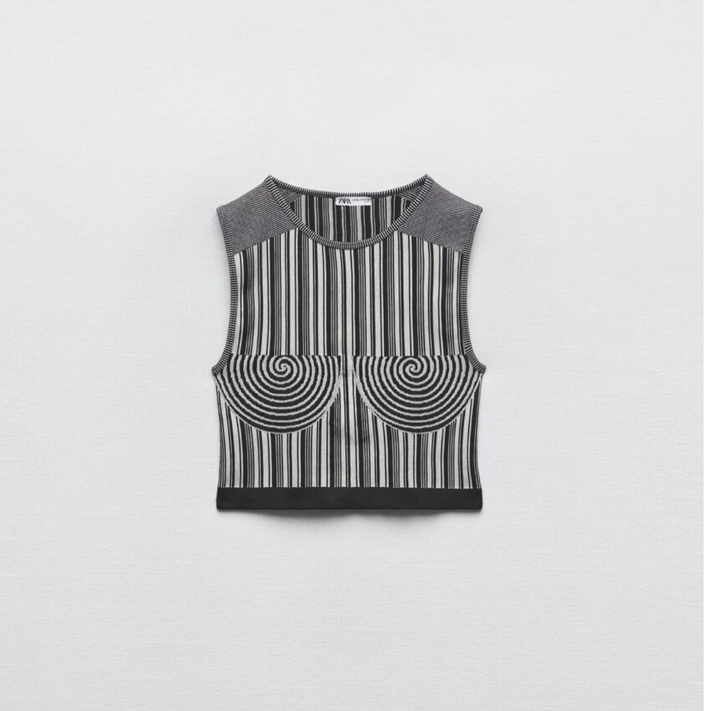 Zara Seamless Printed Crop Top
